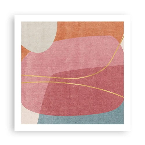 Poster - Composizione pastello con filo dorato - 60x60 cm