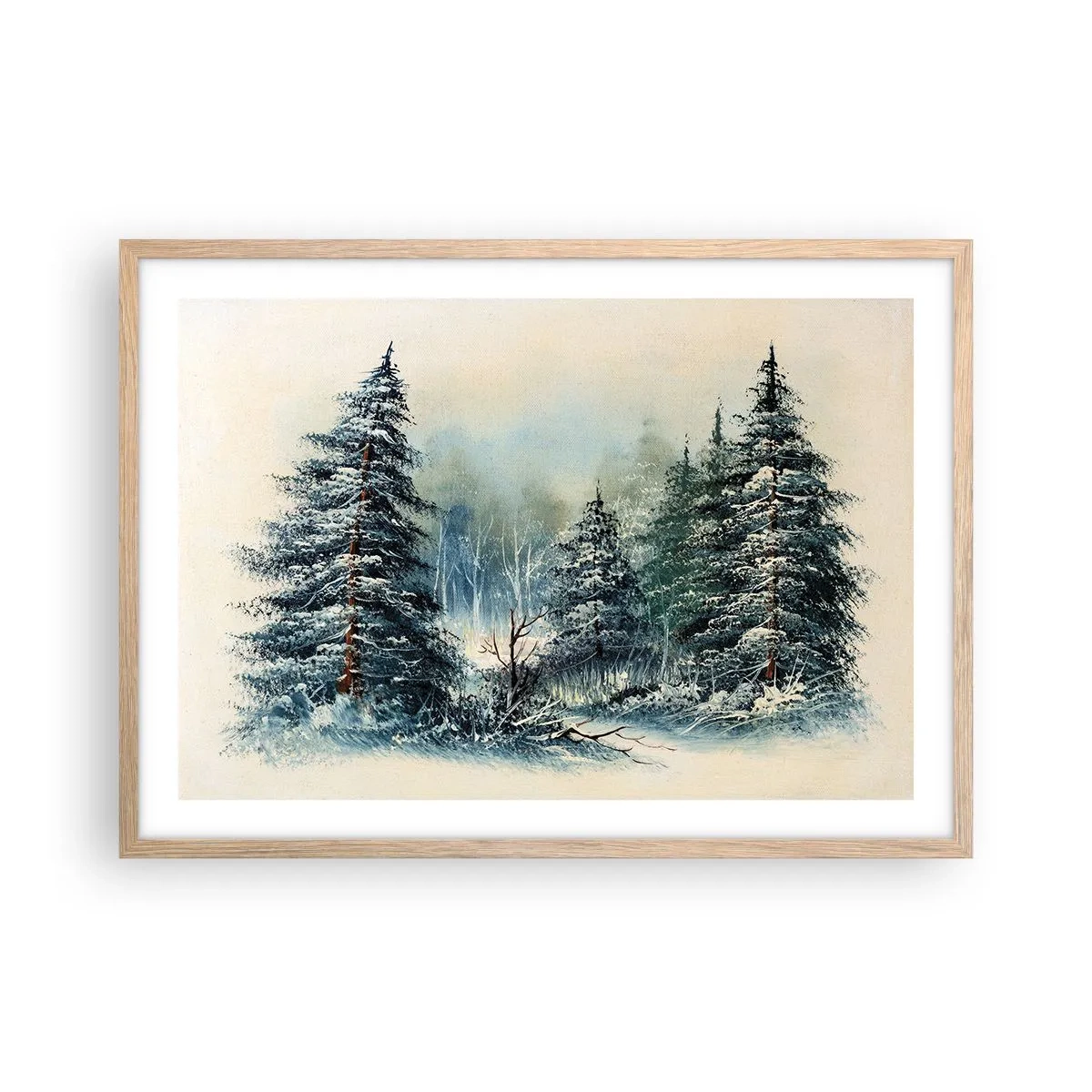 Poster in cornice rovere chiaro - Pronti al Natale - 70x50 cm