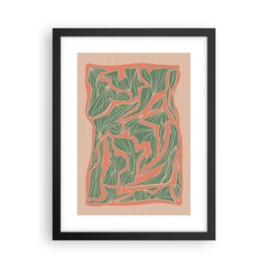 Poster in cornice nera - La lotta tra il corallo e il verde - 30x40 cm