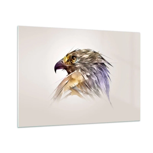Quadro su vetro - Un ritratto artistico di un'aquila in forma astratta - 100x70cm - Ritratto di guerriero - Decorazione murale moderna per soggiorno e camera da letto ARTTOR