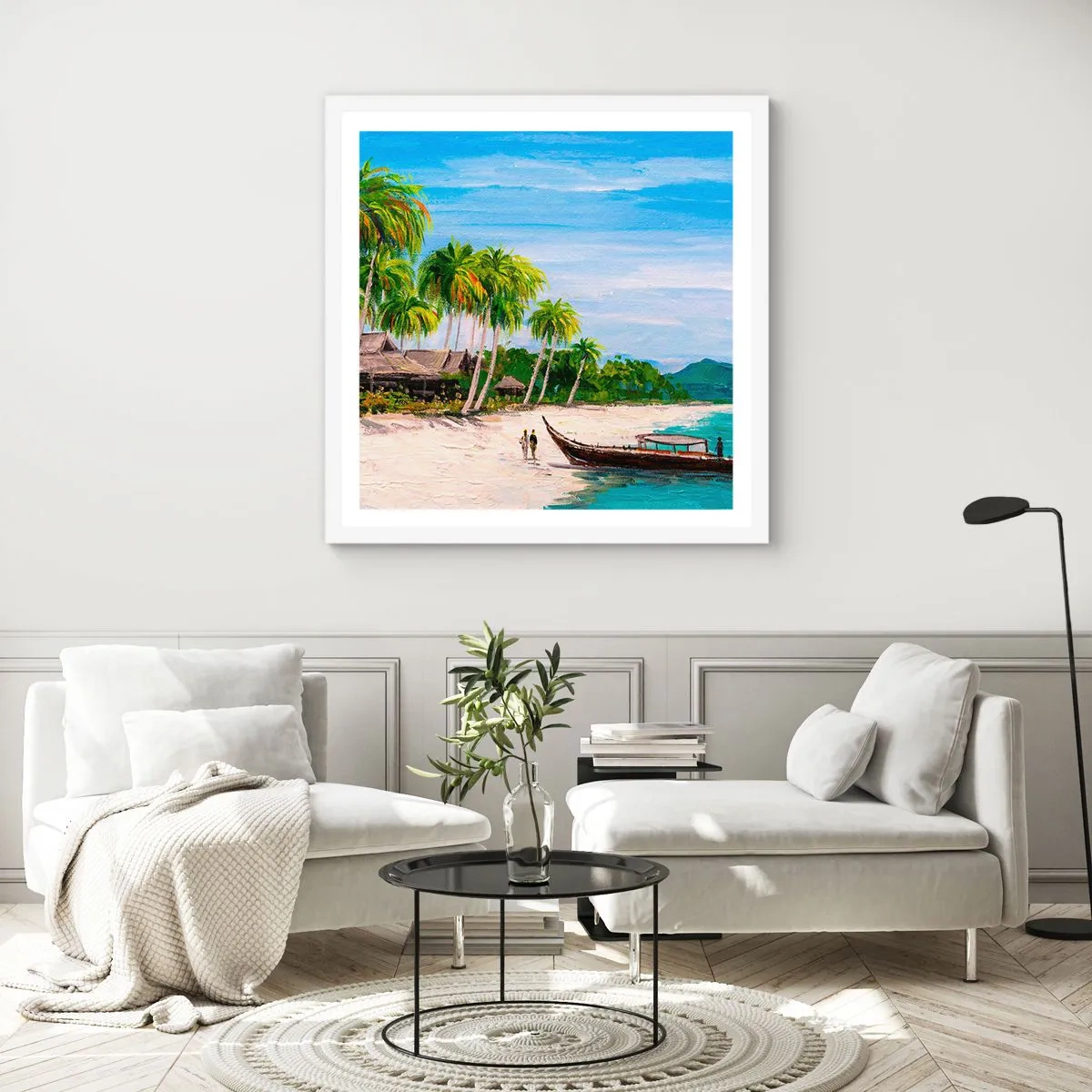 Poster in cornice bianca - Sogno esotico - 60x60 cm