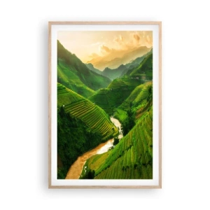 Poster in cornice rovere chiaro - Valle del Vietnam - 61x91 cm