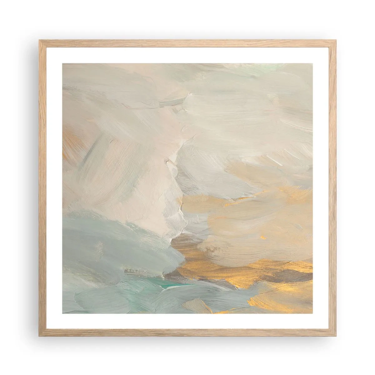 Poster in cornice rovere chiaro - Astrazione: il paese della mitezza - 60x60 cm