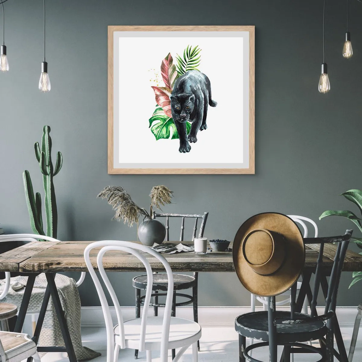 Poster in cornice rovere chiaro - Cuore selvaggio - 60x60 cm