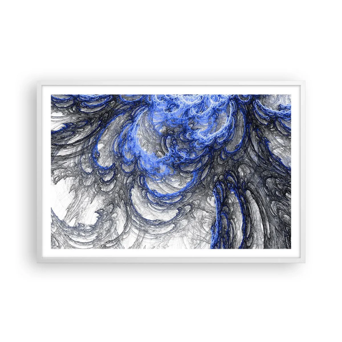 Poster in cornice bianca - La nascita dell'onda - 91x61 cm
