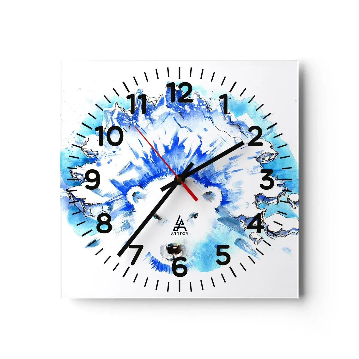 Orologio da parete - Orologio in Vetro - Il re dell'Artide con la corona di ghiaccio - 30x30 cm