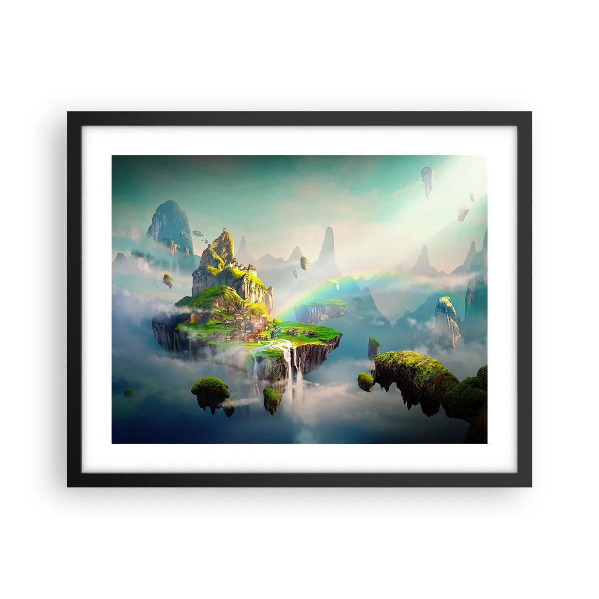 Poster in cornice nera - In mezzo al cielo: isole fortunate - 50x40 cm