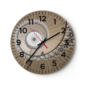 Orologio da parete - Orologio in Vetro - Al centro della chiocciola - 30x30 cm