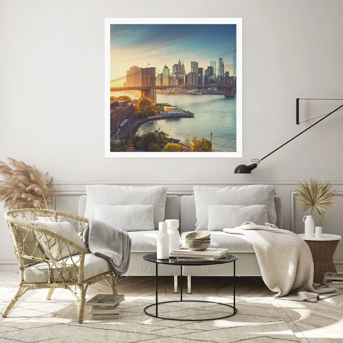 Poster - L'alba nella grande città - 60x60 cm