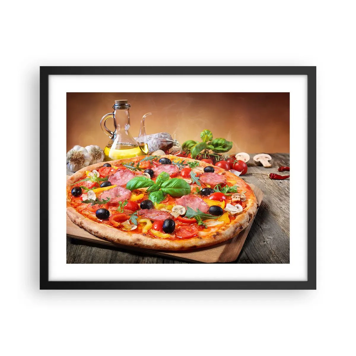 Poster in cornice nera - Con gusto veramente italiano - 50x40 cm