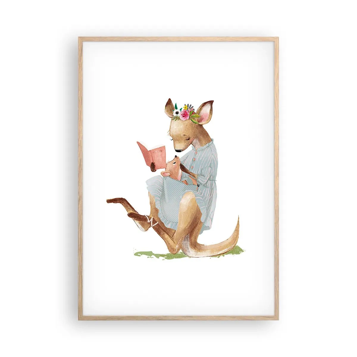 Poster in cornice rovere chiaro - Mamma, leggimi - 70x100 cm