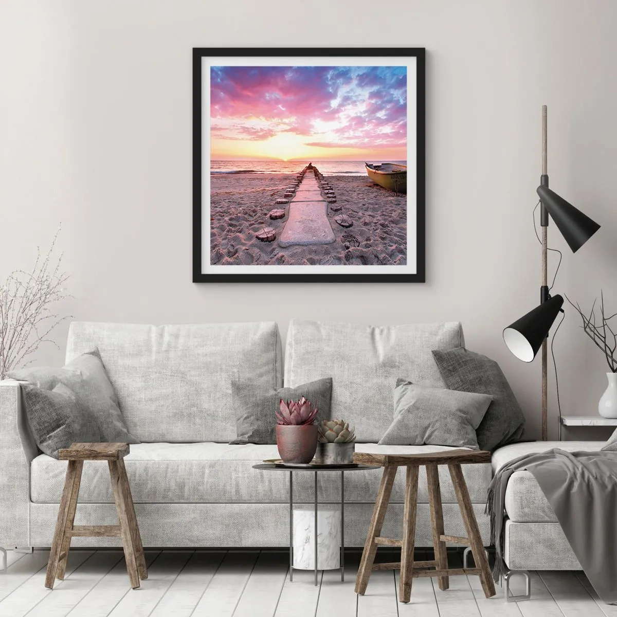 Poster in cornice nera - Un momento profondo - 40x40 cm