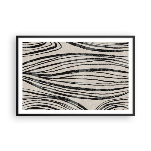 Poster in cornice nera - Una palude di linee - 91x61 cm