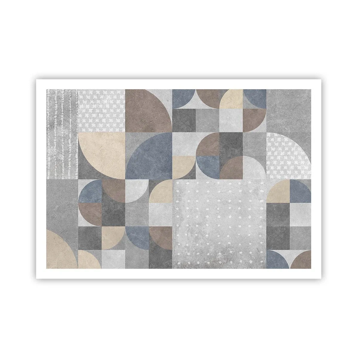 Poster - Motivo geometrico in tonalità pastello - 100x70cm - Fantasia di ceramica - Decorazione murale moderna per soggiorno e camera da letto ARTTOR