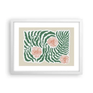 Poster in cornice bianca - Fioritura nel verde - 40x30 cm