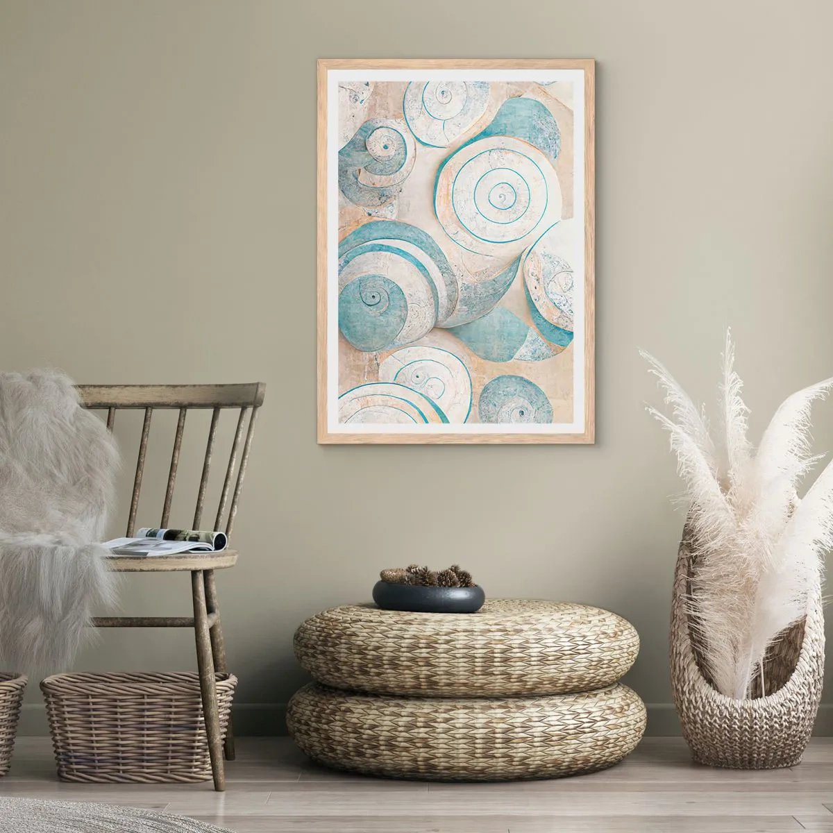 Poster in cornice rovere chiaro - Cosa nasconde la chiocciola? - 30x40 cm