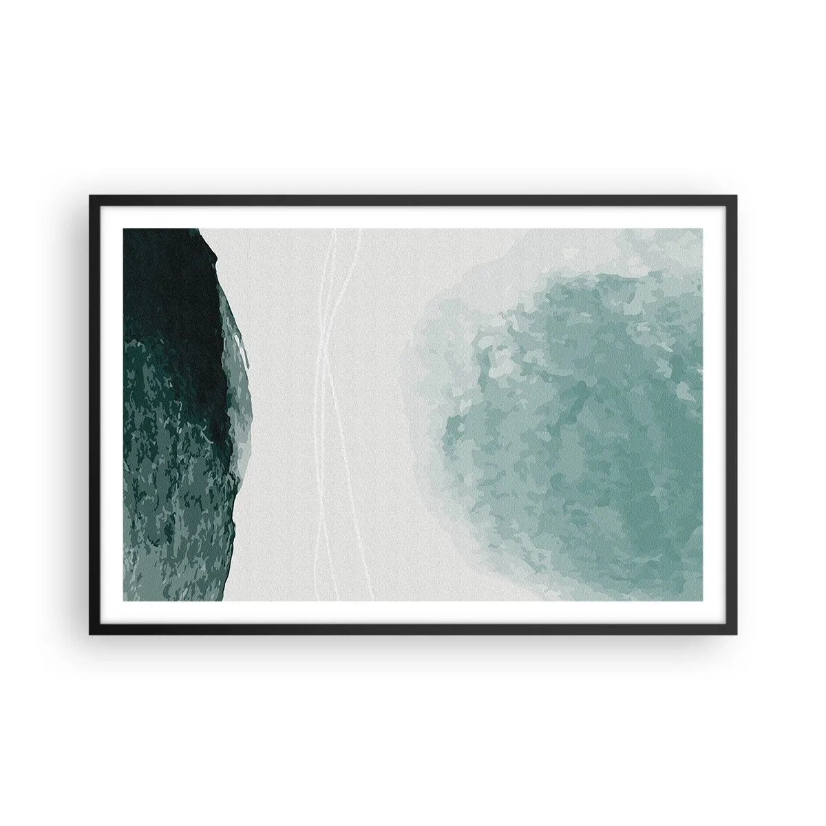 Poster in cornice nera - Incontro con la nebbia - 91x61 cm