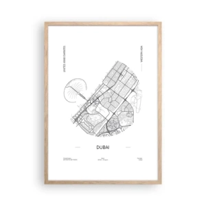 Poster in cornice rovere chiaro - Anatomia di Dubai - 50x70 cm