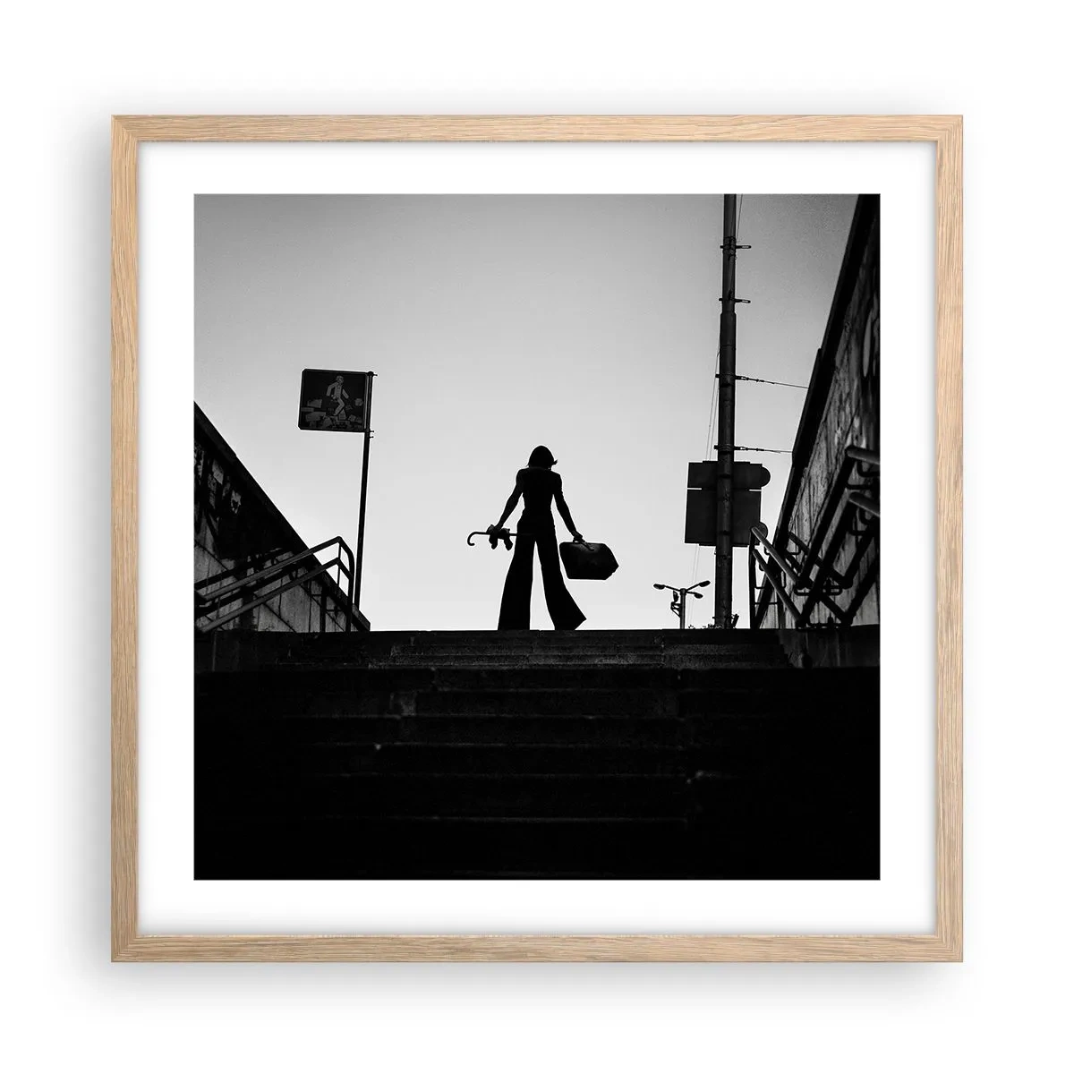 Poster in cornice rovere chiaro - Gita cittadina - 50x50 cm