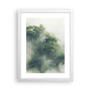 Poster in cornice bianca - Avvolti dalla nebbia - 30x40 cm