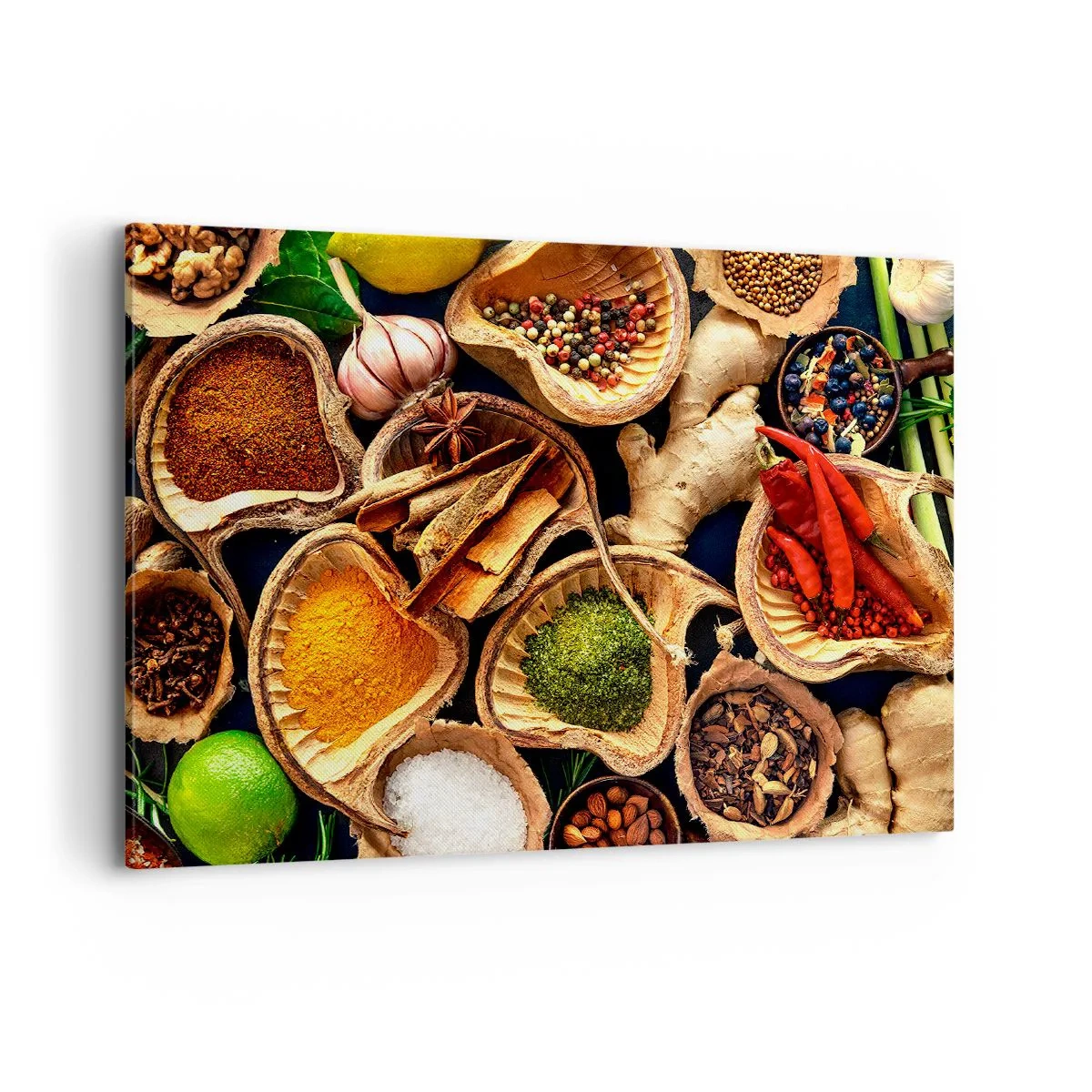 Quadro su tela - Stampe su Tela - Ciotole di spezie di diversi colori - 100x70cm - Prendi quello che vuoi - Decorazione murale moderna per soggiorno e camera da letto ARTTOR