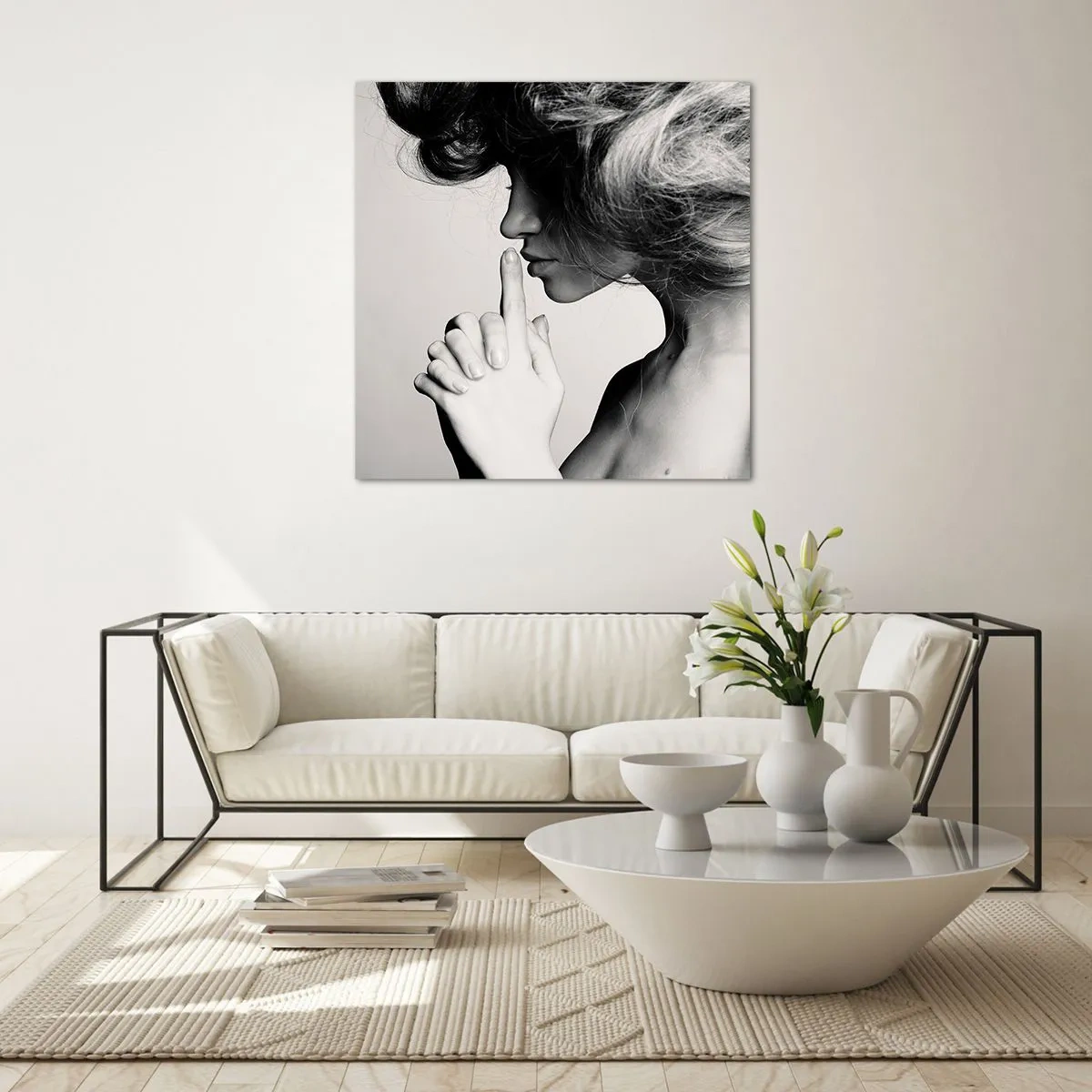 Quadro su vetro - Ascoltando se stessa - 60x60 cm