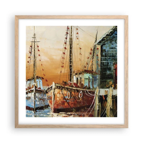 Poster in cornice rovere chiaro - Ritorno tranquillo - 50x50 cm