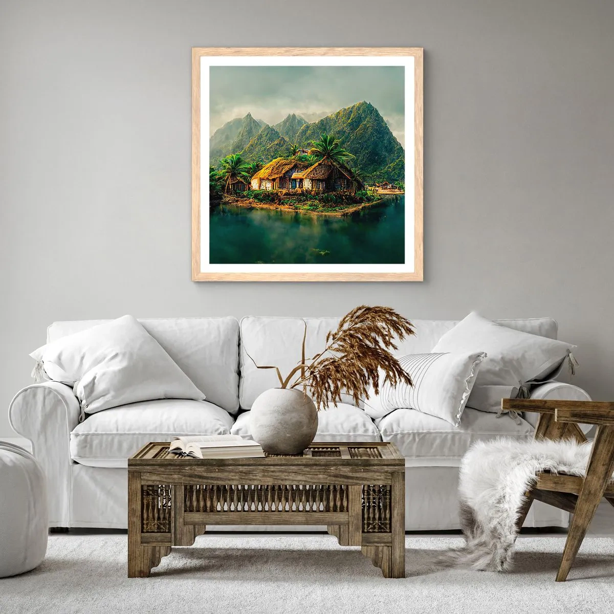 Poster in cornice rovere chiaro - Paradiso tropicale - 40x40 cm