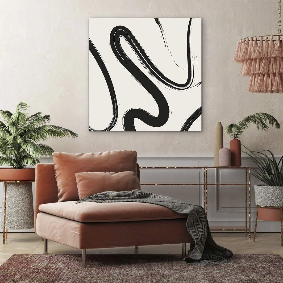 Quadro su tela - Stampe su Tela - Capriccio bianco e nero - 40x40 cm