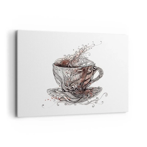 Quadro su tela - Stampe su Tela - Tazza da caffè decorativa con motivo artistico - 120x80cm - Il tè fa bene a tutto - Decorazione murale moderna per soggiorno e camera da letto ARTTOR
