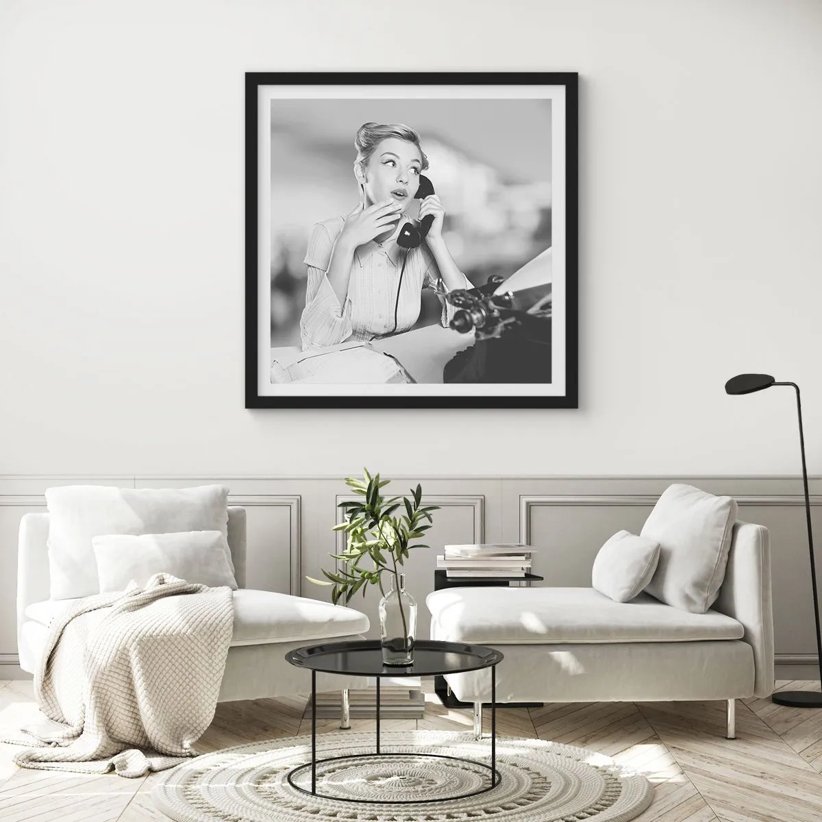 Poster in cornice nera - Salve, qui gli anni '50 - 40x40 cm