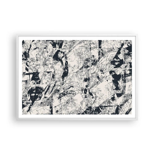 Poster in cornice bianca - La compenetrazione degli opposti - 100x70 cm