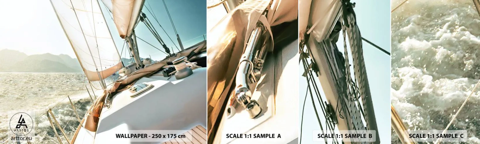 Campione Di Fotomurale Standard Eco - A vele spiegate - Yacht, navigazione, Mare - 100x30 cm