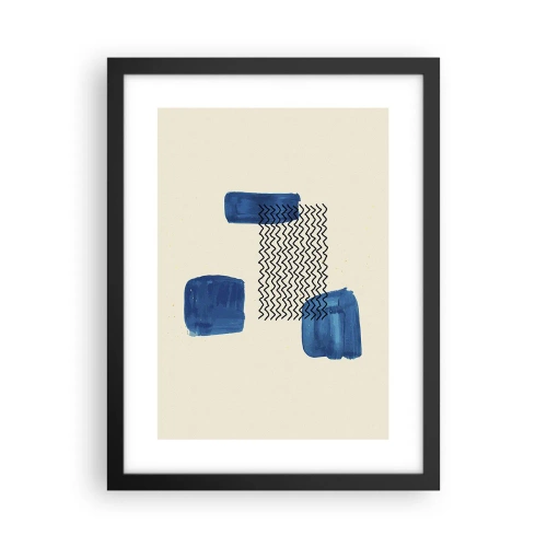Poster in cornice nera - Quartetto astratto - 30x40 cm