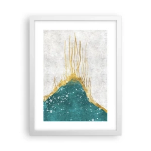 Poster in cornice bianca - Flusso dorato - 30x40 cm