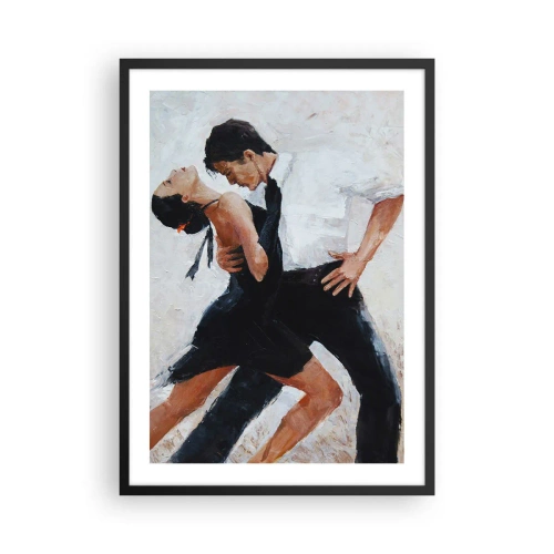 Poster in cornice nera - Una coppia che balla in una posa dinamica - 50x70cm - Il tango dei miei sogni - Decorazione murale moderna per soggiorno e camera da letto ARTTOR