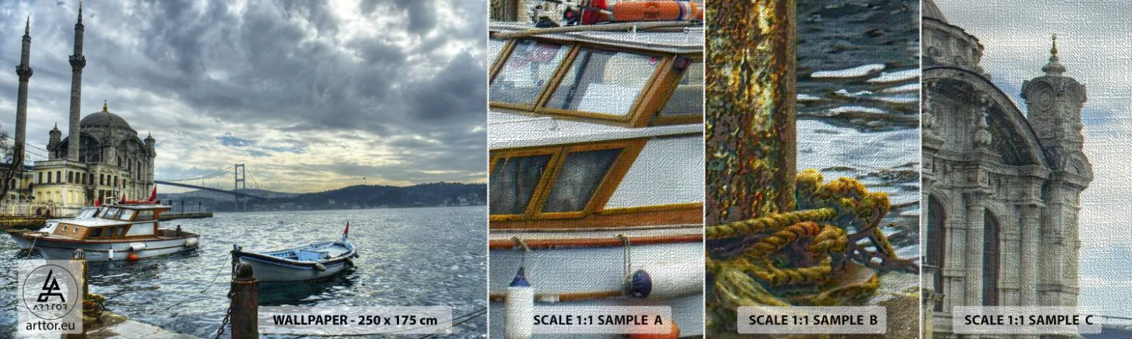 Campione di Fotomurale Premium Canvas - Ai confini dei mondi - Città, Istanbul, Turchia - 100x30 cm