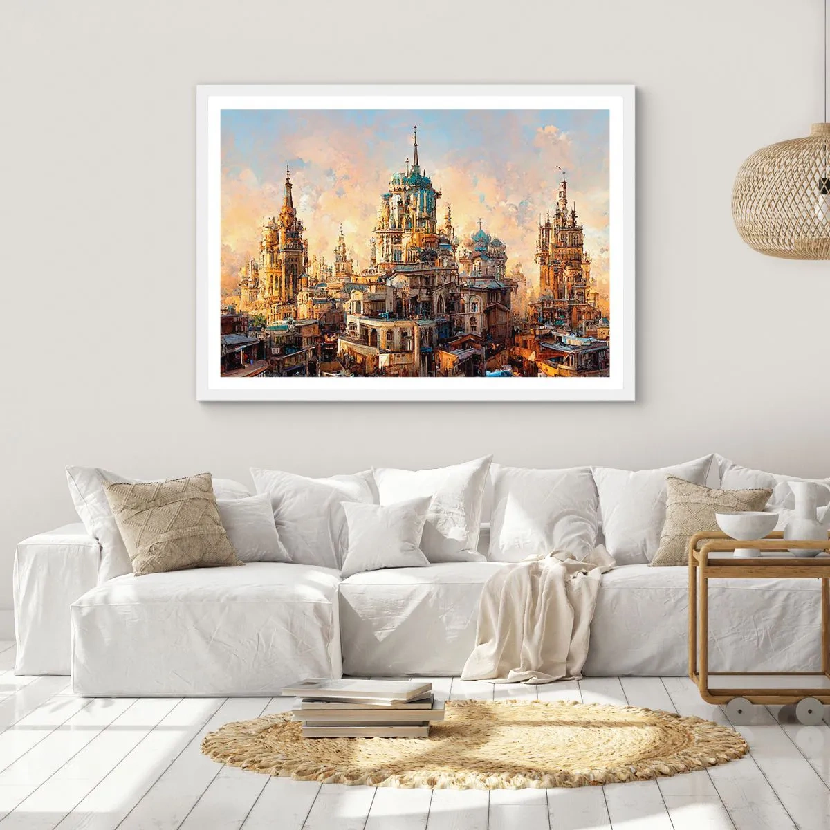 Poster in cornice bianca - La città delle città - 100x70 cm