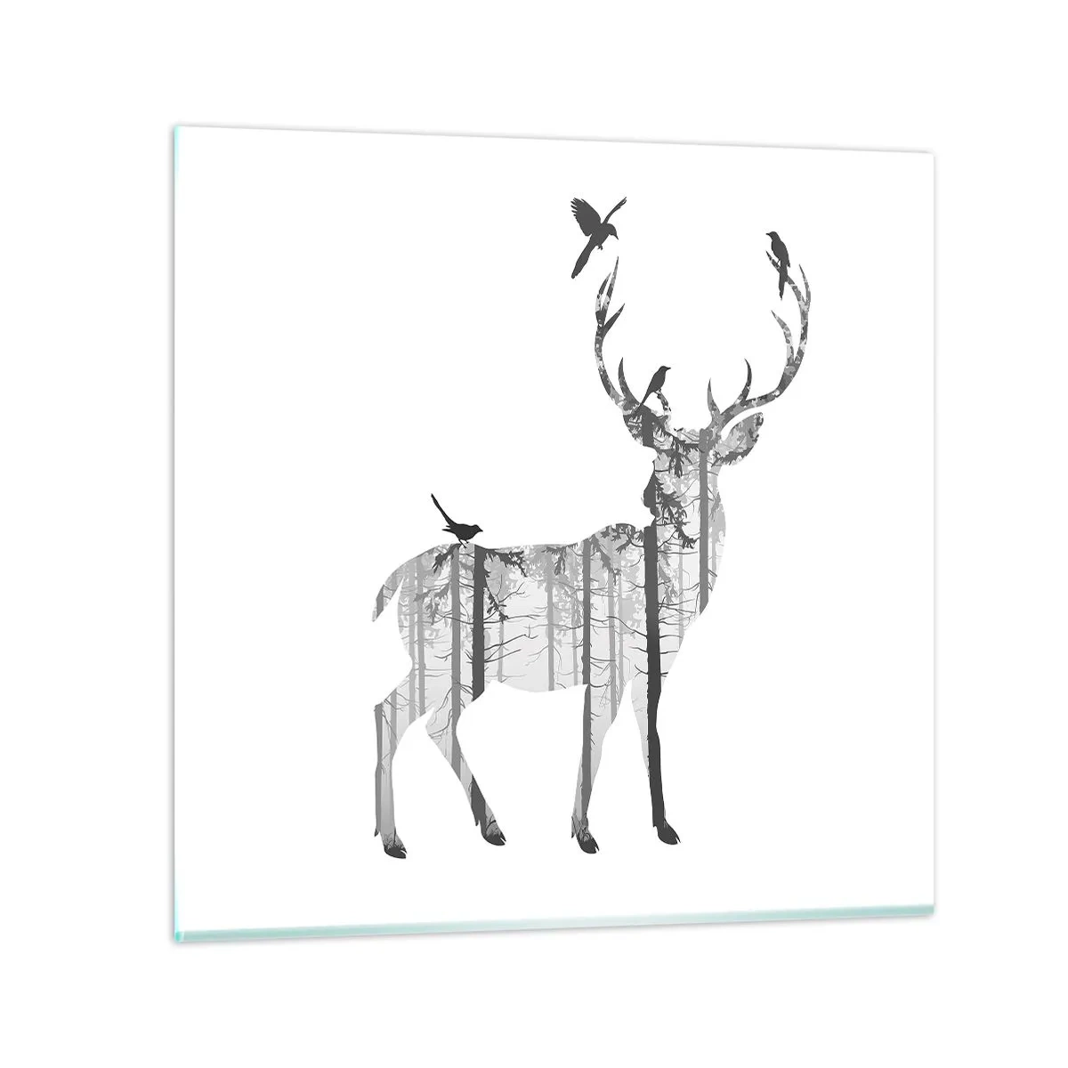 Quadro su vetro - Lo spirito buono del bosco - 60x60 cm