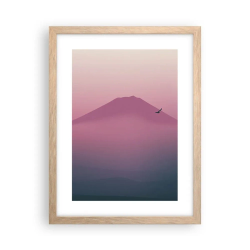 Poster in cornice rovere chiaro - Viandanti sopra le nuvole - 30x40 cm