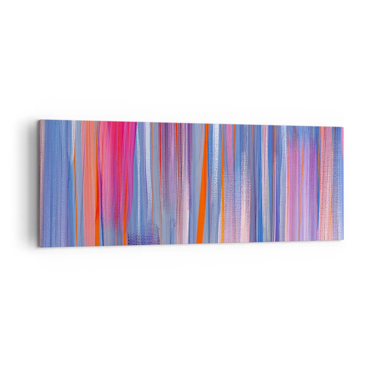 Quadro su tela - Stampe su Tela - Linee verticali astratte nelle tonalità del blu e del rosa - 140x50cm - Ascensione arcobaleno - Decorazione murale moderna per soggiorno e camera da letto ARTTOR