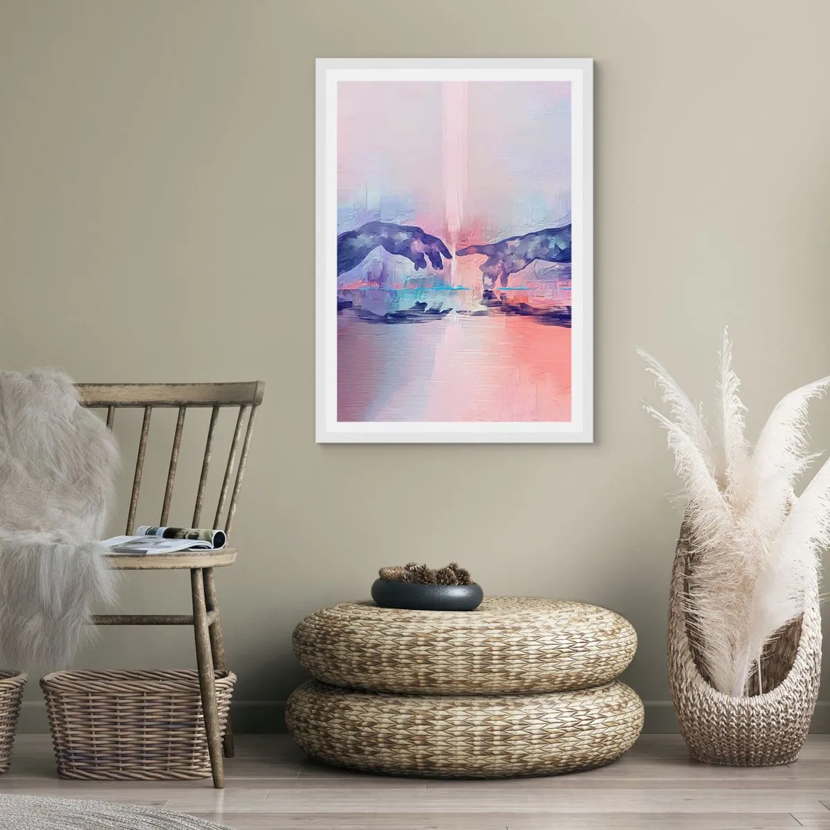 Poster in cornice bianca - La scintilla divina della vita - 70x100 cm