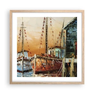 Poster in cornice rovere chiaro - Ritorno tranquillo - 50x50 cm