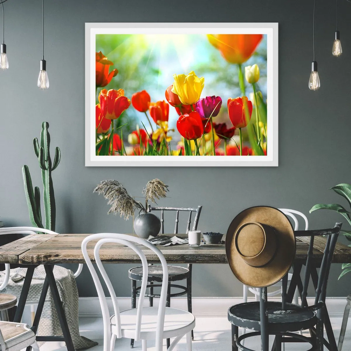 Poster in cornice bianca - Tutti i colori del sole - 40x30 cm
