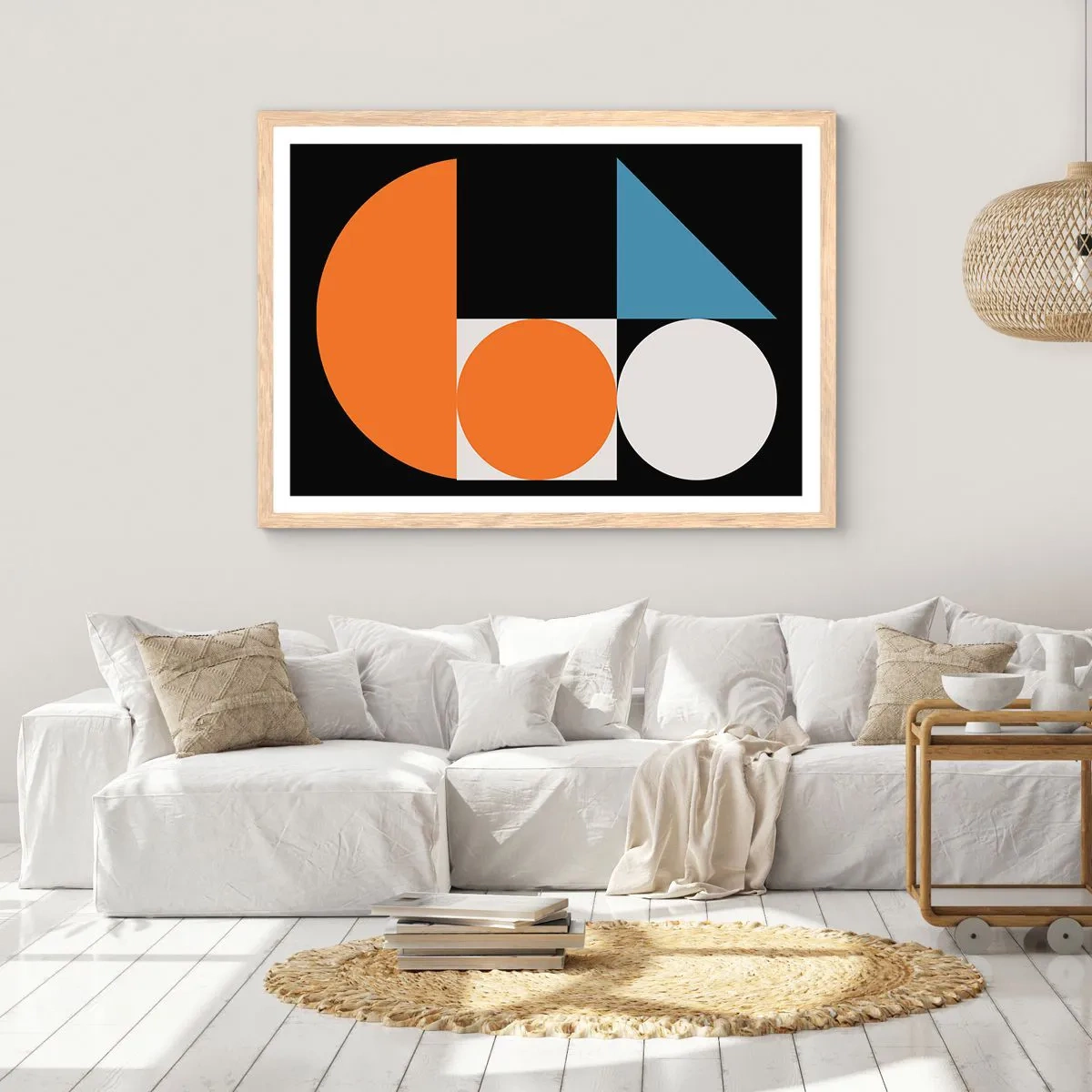 Poster in cornice rovere chiaro - Composizione di figure - 50x40 cm