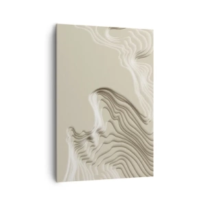 Quadro su tela - Stampe su Tela - Un motivo astratto nei toni del beige con effetto lineare. - 70x100cm - La topografia dell'arte - Decorazione murale moderna per soggiorno e camera da letto ARTTOR