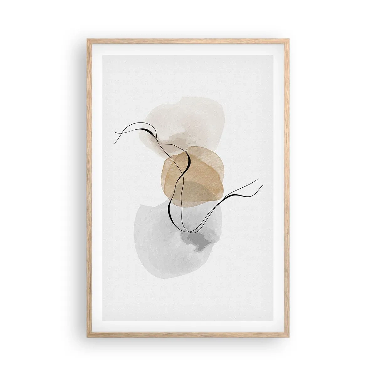 Poster in cornice rovere chiaro - Grani d'aria - 61x91 cm