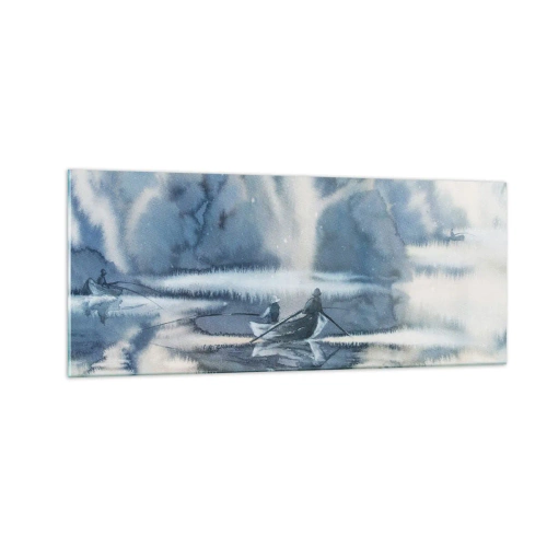 Quadro su vetro - I pescatori nel loro paradiso - 100x40 cm