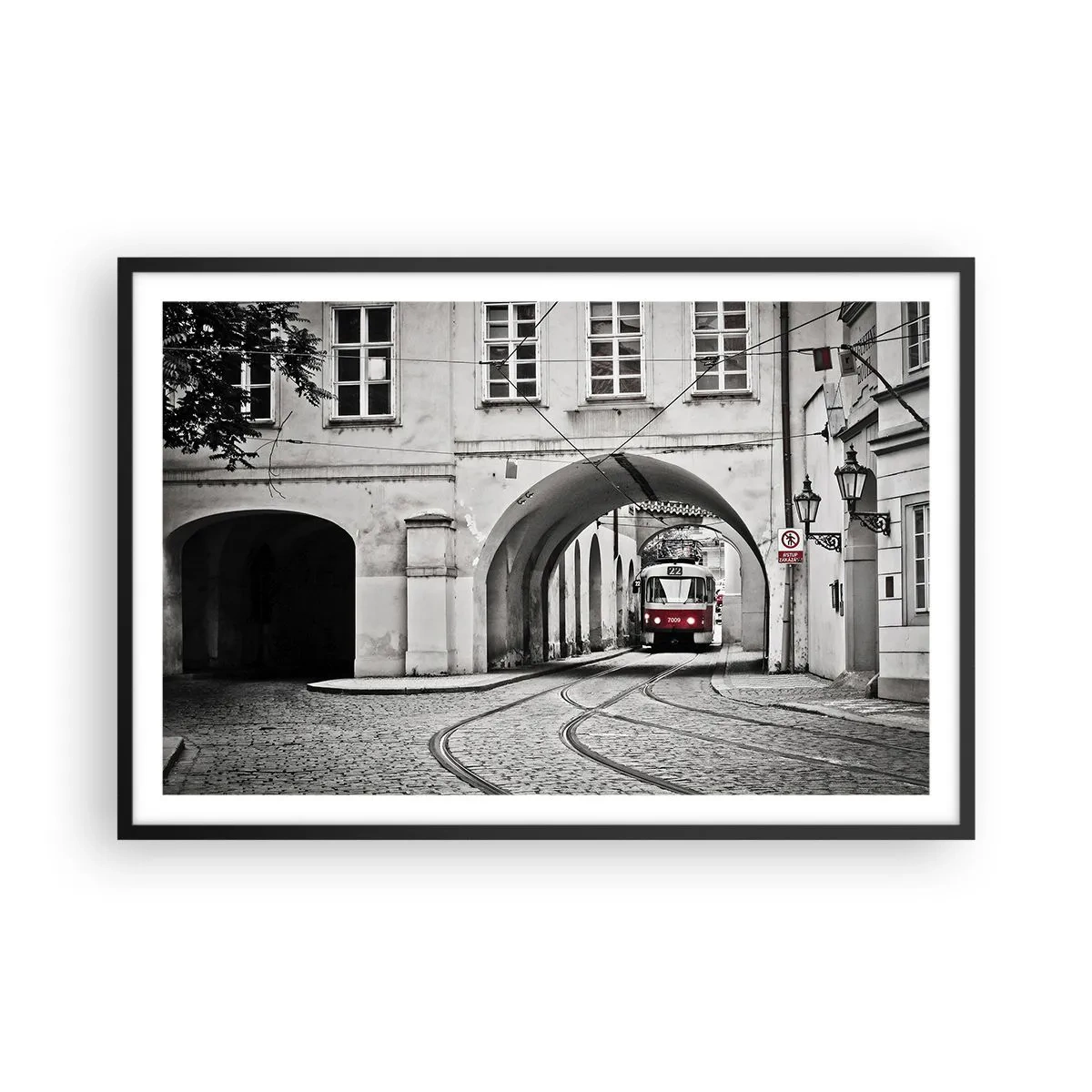 Poster in cornice nera - Attraverso il labirinto cittadino - 91x61 cm