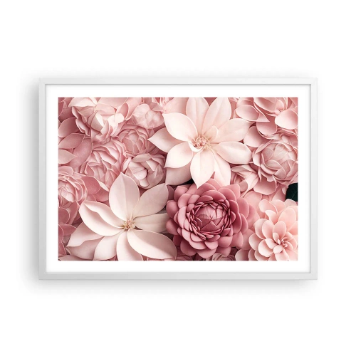 Poster in cornice bianca - Nei petali di rosa - 70x50 cm